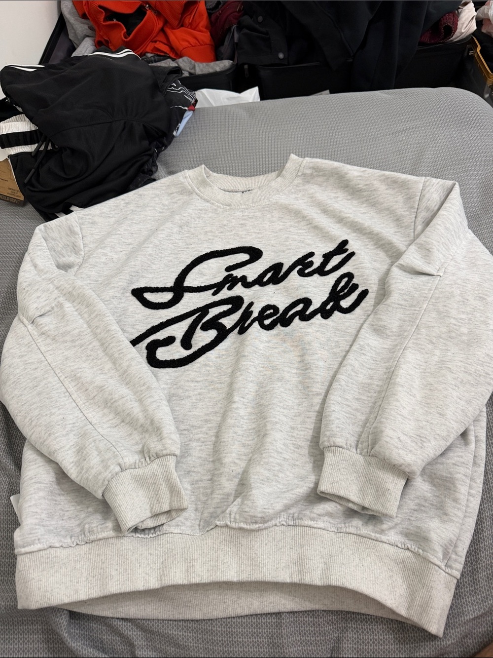 Smart Break Mens Light Gray Crewneck Sweatshirt